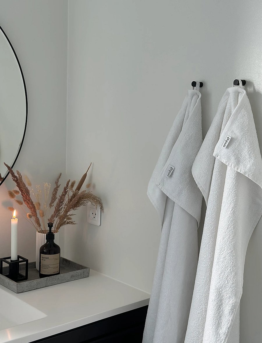 Omhu - Organic towel - Terry/velour - hvid - 0