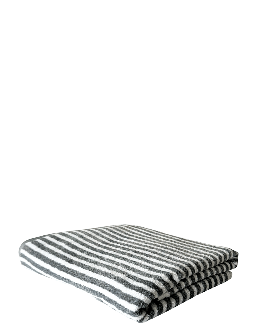 Omhu - Organic striped towel - Terry/velour - lys grÅ strib - 2