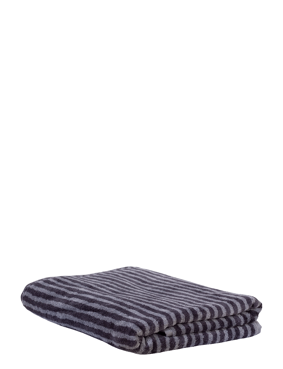 Omhu - Organic striped towel - Terry/velour - grÅ strib - 2