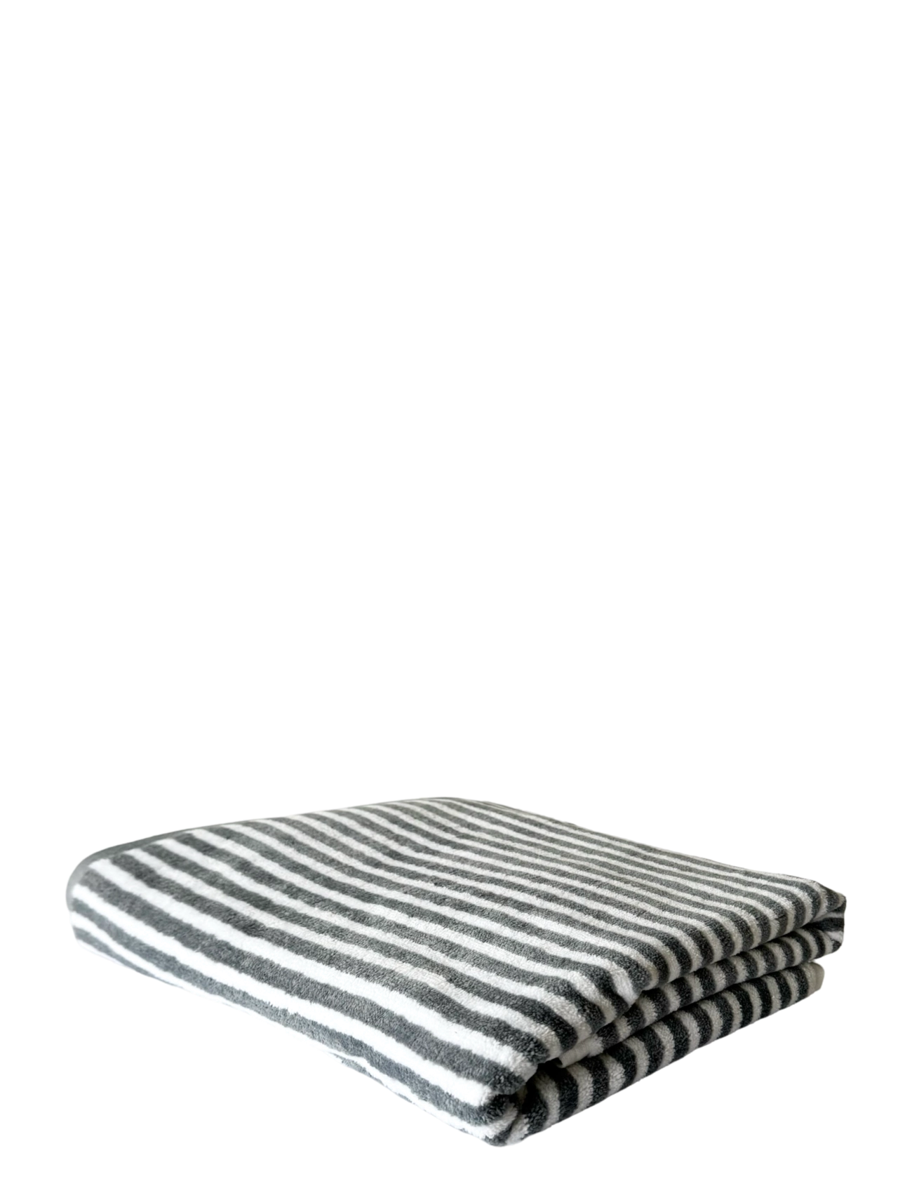 Omhu - Organic striped towel - Terry/velour - lys grÅ strib - 2