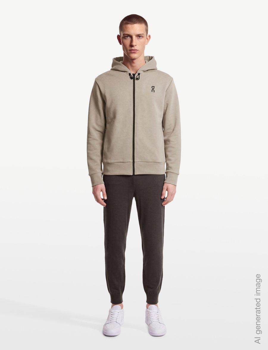 On - Focus Tech Zip Hoodie - huvtröjor - desert - 0