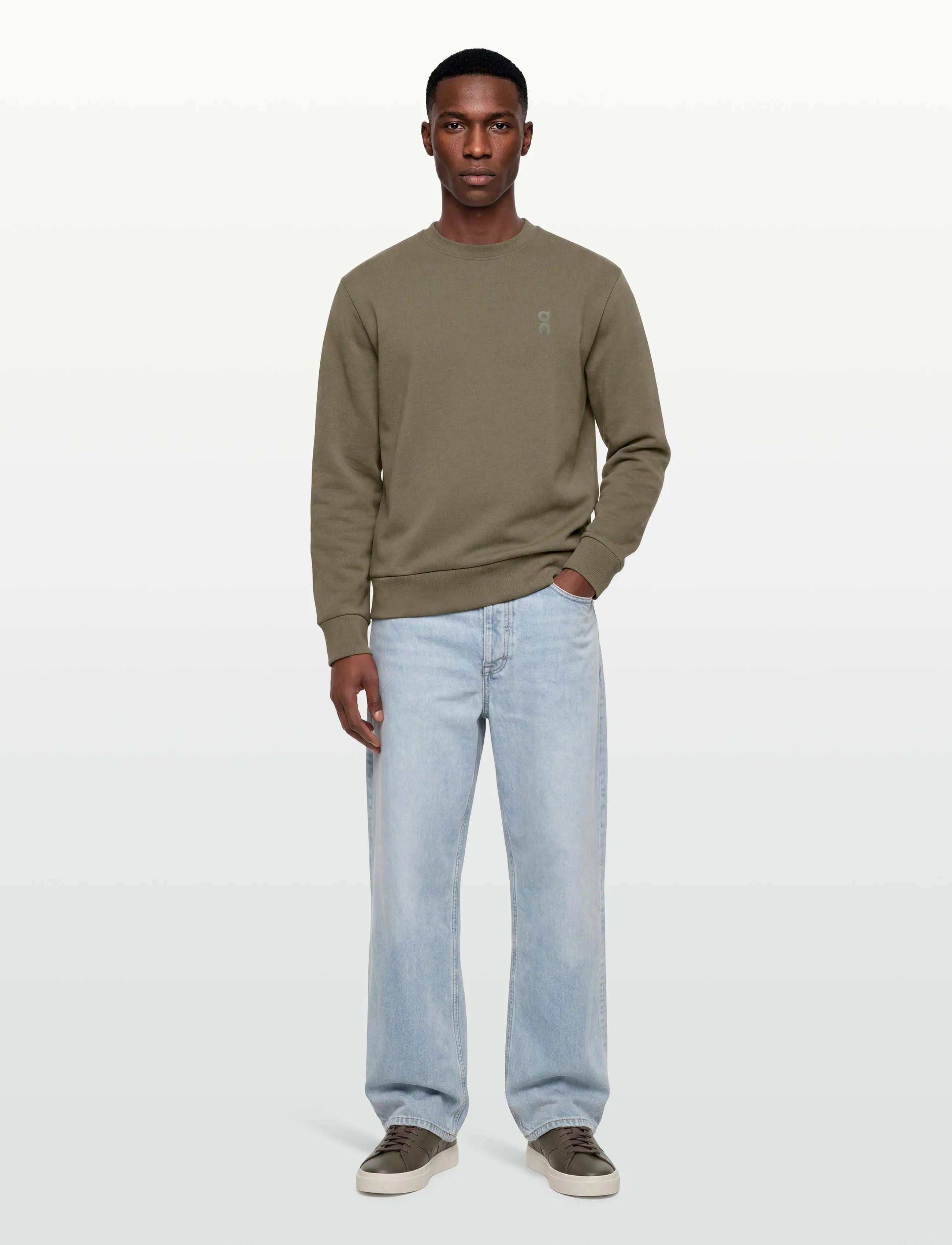 On Focus Tech Crew, S, Sport Sweatshirts & Hoodies, Khakigrün - Sweatshirts, Männerswear