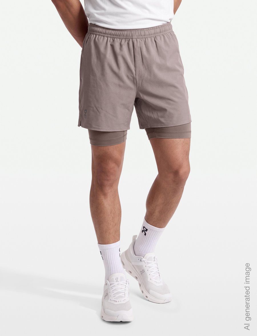 On - Train 2-in-1 Shorts - treniruočių šortai - clay - 3
