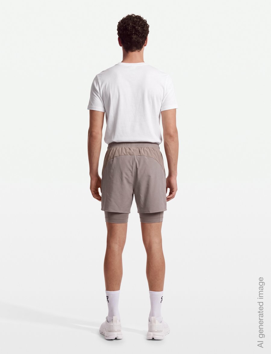 On - Train 2-in-1 Shorts - treniruočių šortai - clay - 4