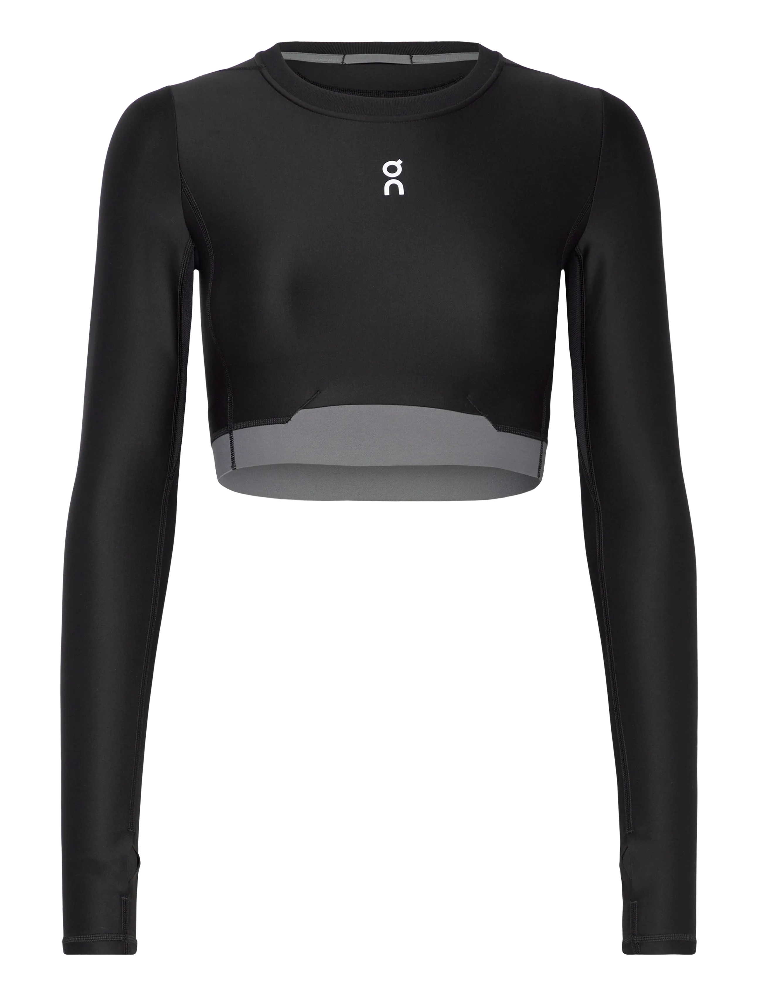 Train Long Sleeve Crop - BLACK