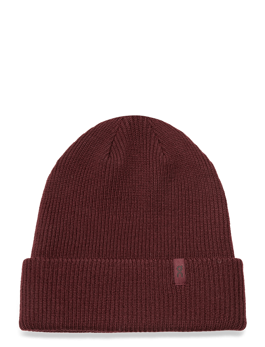 On - Merino Beanie - beanie mütsid - maroon - 0