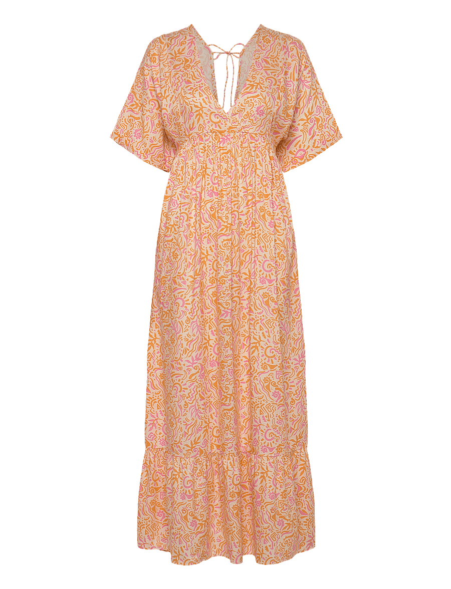 O'neill - WOTW MAXI DRESS - kleider & röcke - white abstract wave - 1