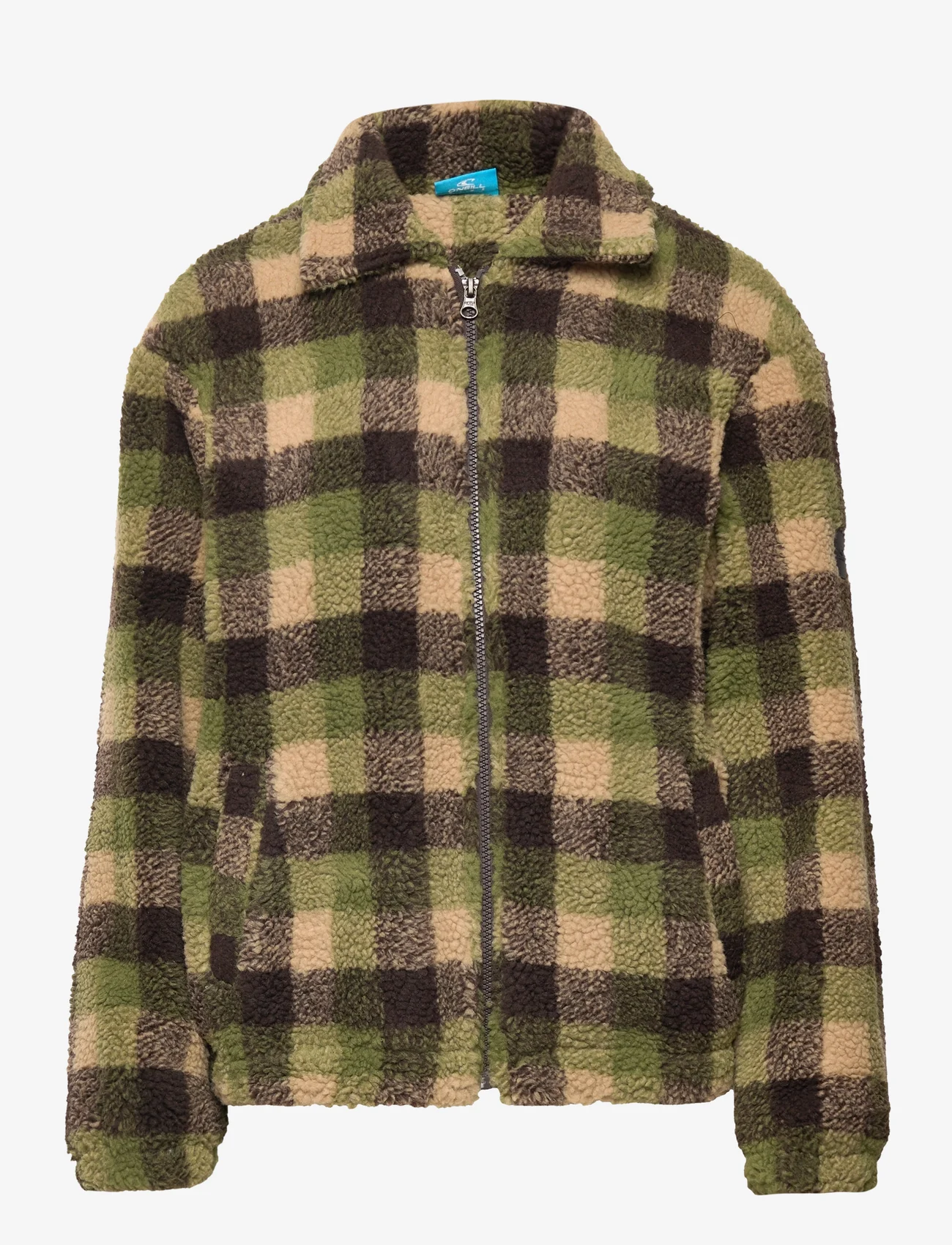 O'neill - CHECK FZ FLEECE JACKET - džemperi ar kapuci - green outdoor check - 0