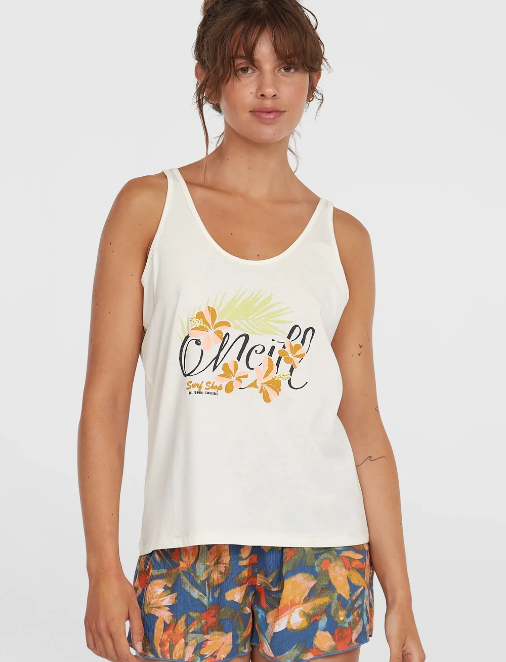 O'neill - SUMMER MUSTHAVES LUANA GRAPHIC TANKTOP - toppe & t-shirts - snow white - 0