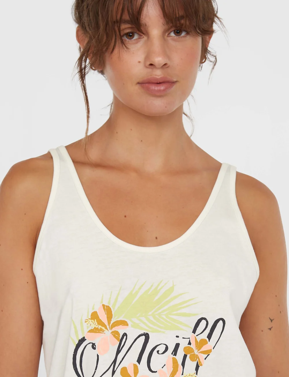 O'neill - SUMMER MUSTHAVES LUANA GRAPHIC TANKTOP - toppe & t-shirts - snow white - 4