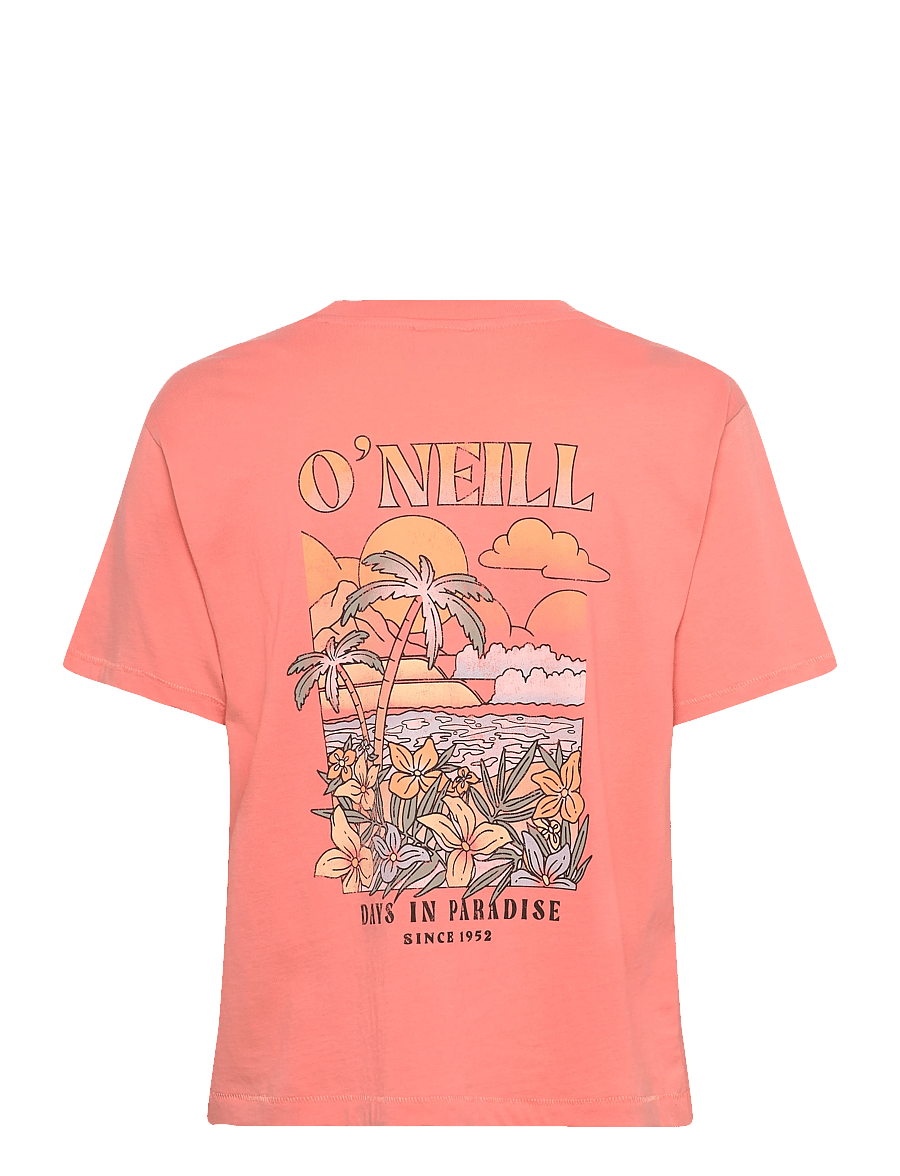 O'neill - O'Neill Boxy Back Print T-Shirt - lühikeste varrukatega pluusid - funky peach - 1