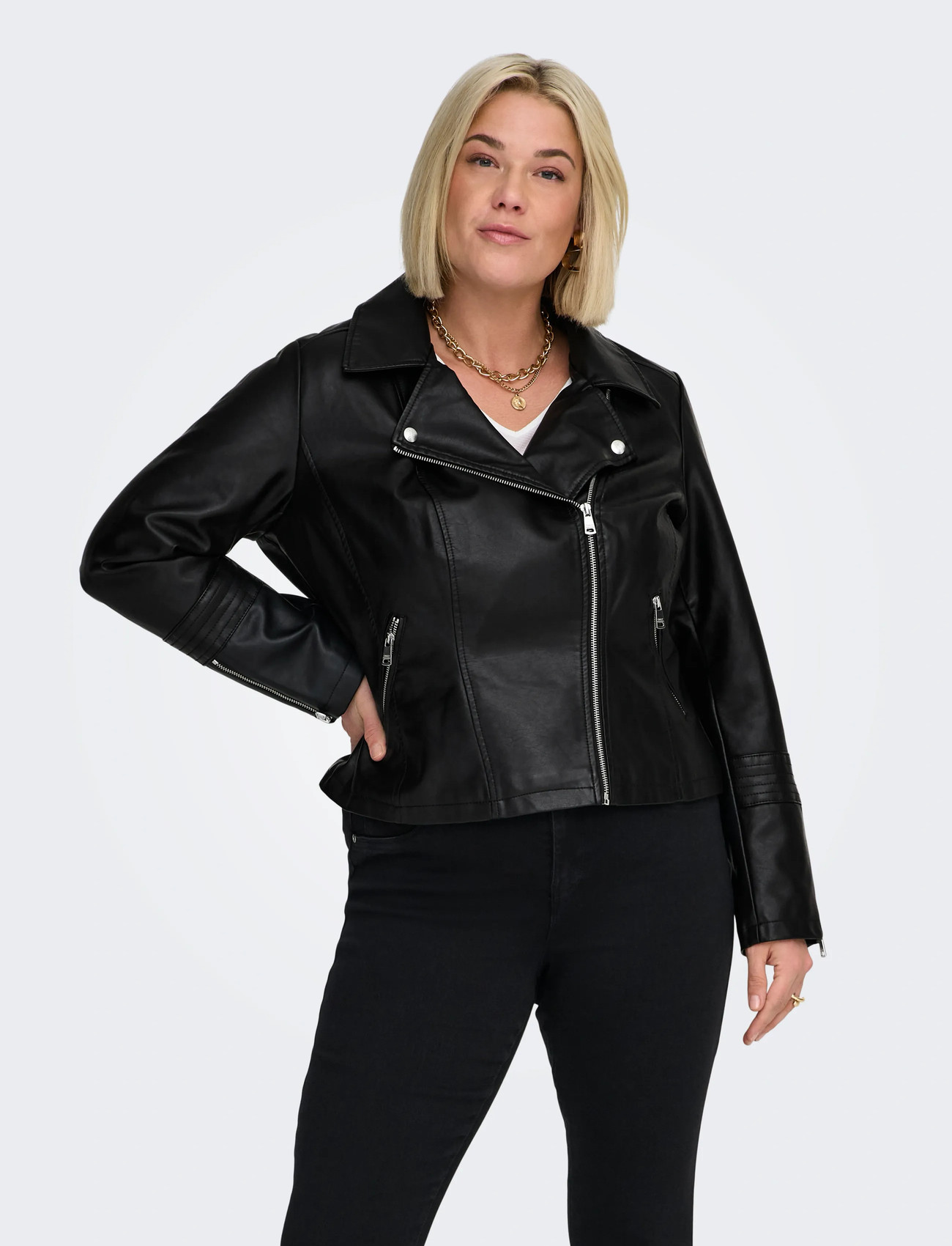 ONLY Carmakoma Caremmy Faux Leather Biker Noos - - 42 1