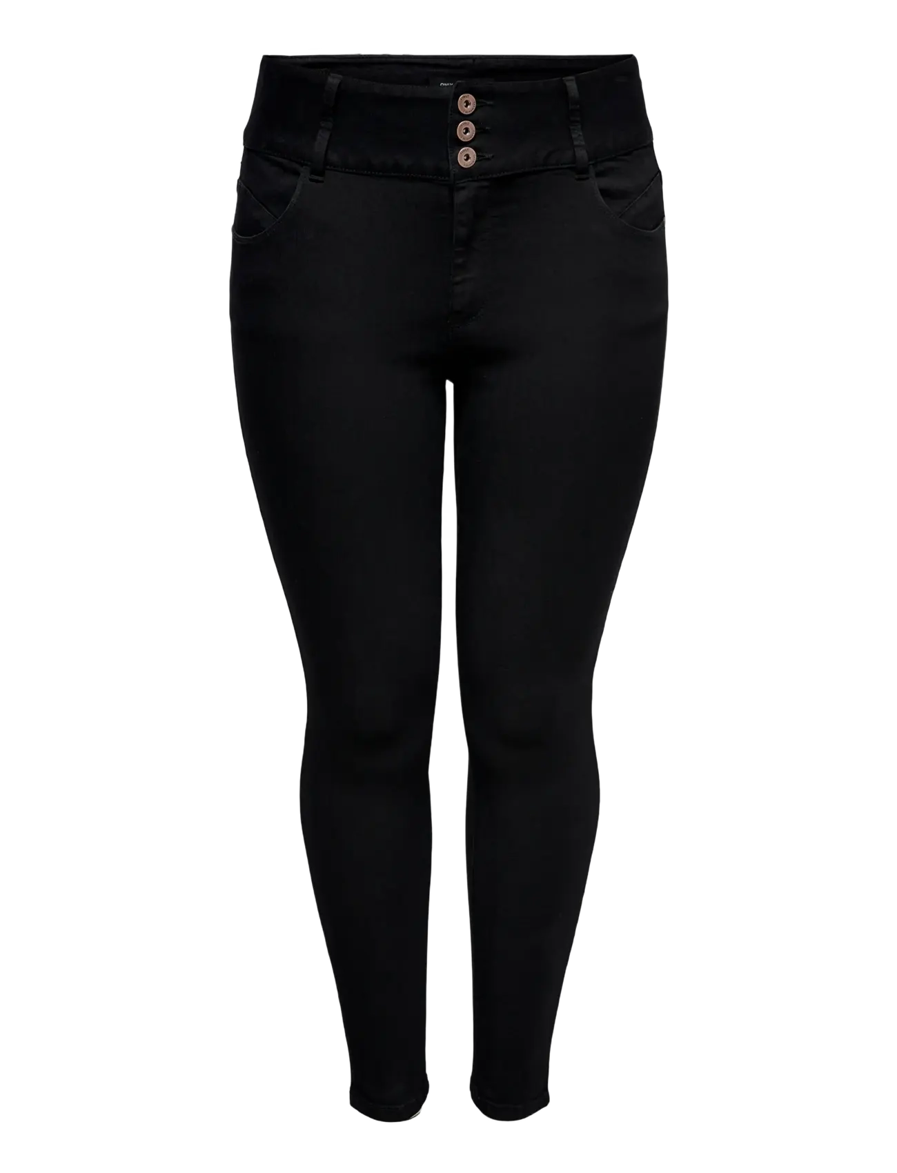 ONLY Carmakoma CARANNA LIFE HW SK ANK JEANS BLACK NOOS - Teksad - BLACK / black