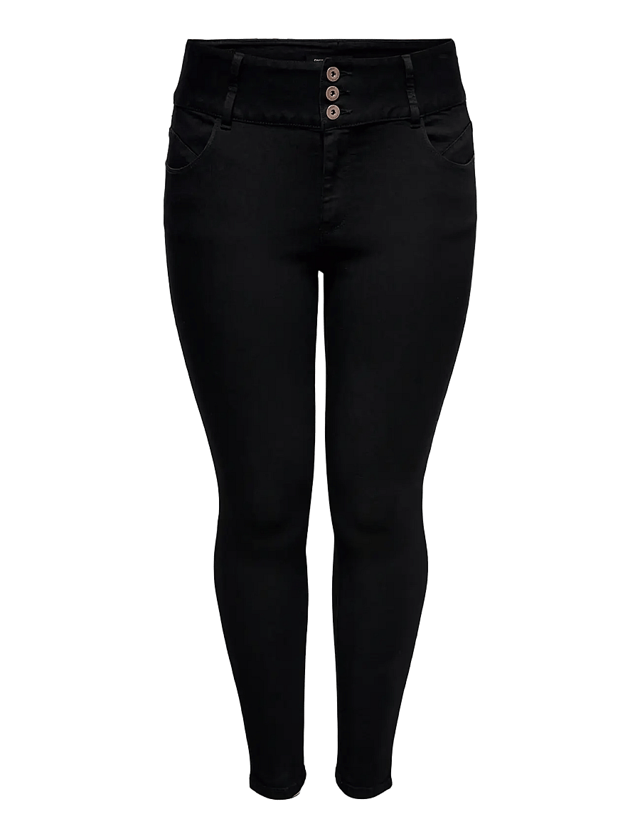 ONLY Carmakoma - CARANNA LIFE HW SK ANK JEANS BLACK NOOS - jeans skinny - black - 1