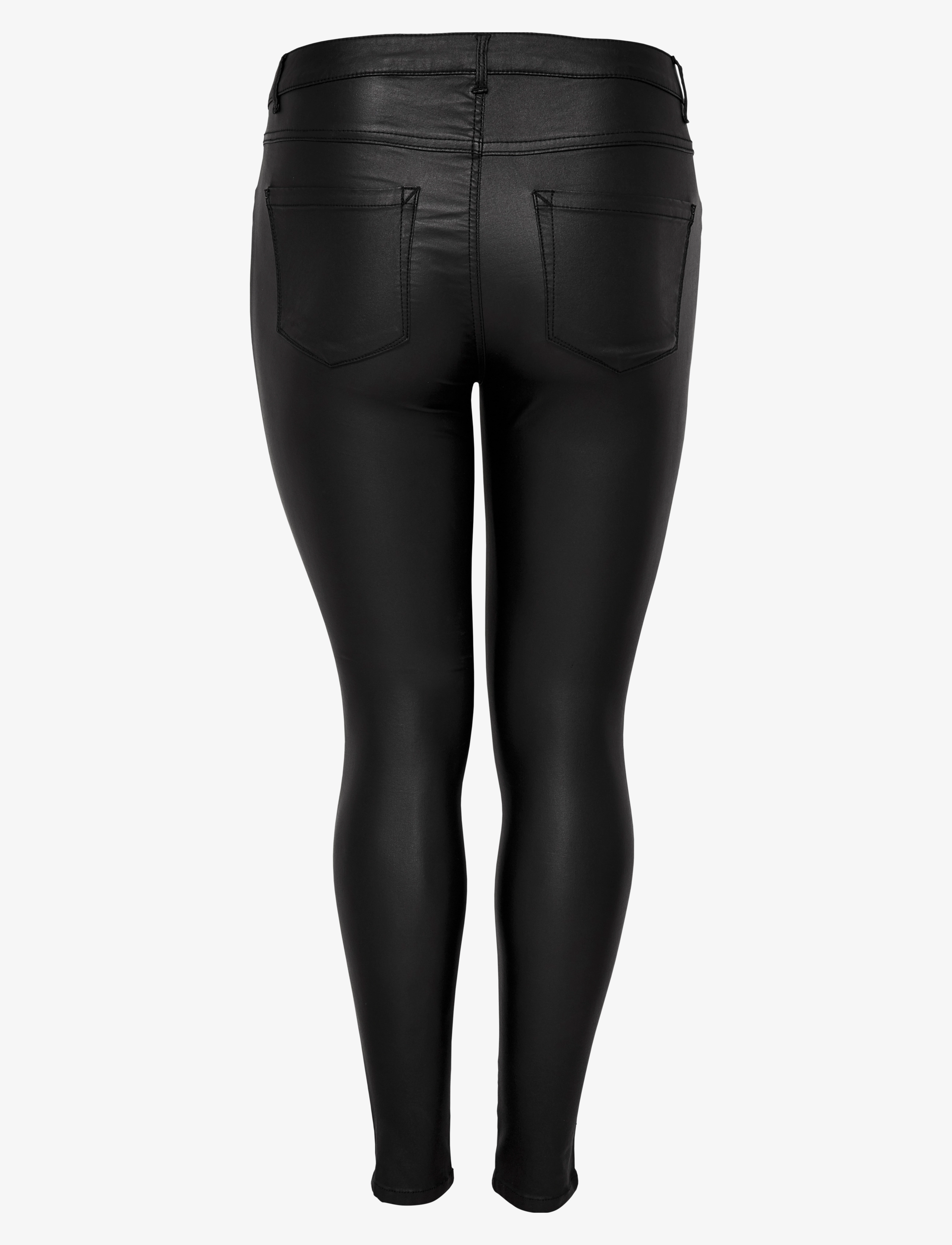 ONLY Carmakoma - CARPUNK REG SK COATED PANTS NOOS - lederhosen - black - 2