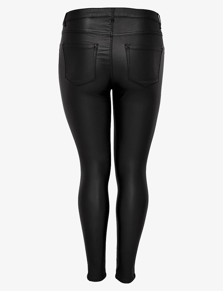 ONLY Carmakoma - CARPUNK REG SK COATED PANTS NOOS - lederhosen - black - 2
