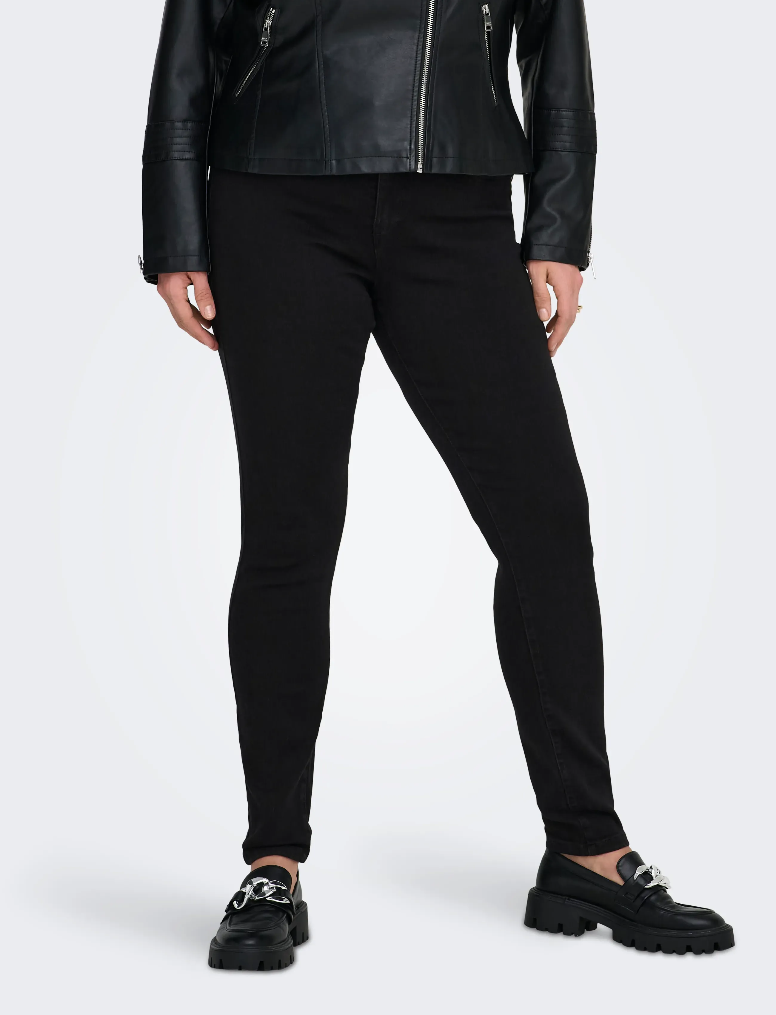 ONLY Carmakoma CARSTORM LIFE PUSH UP HW SK JEANS  NOOS - Kleidung - BLACK / black