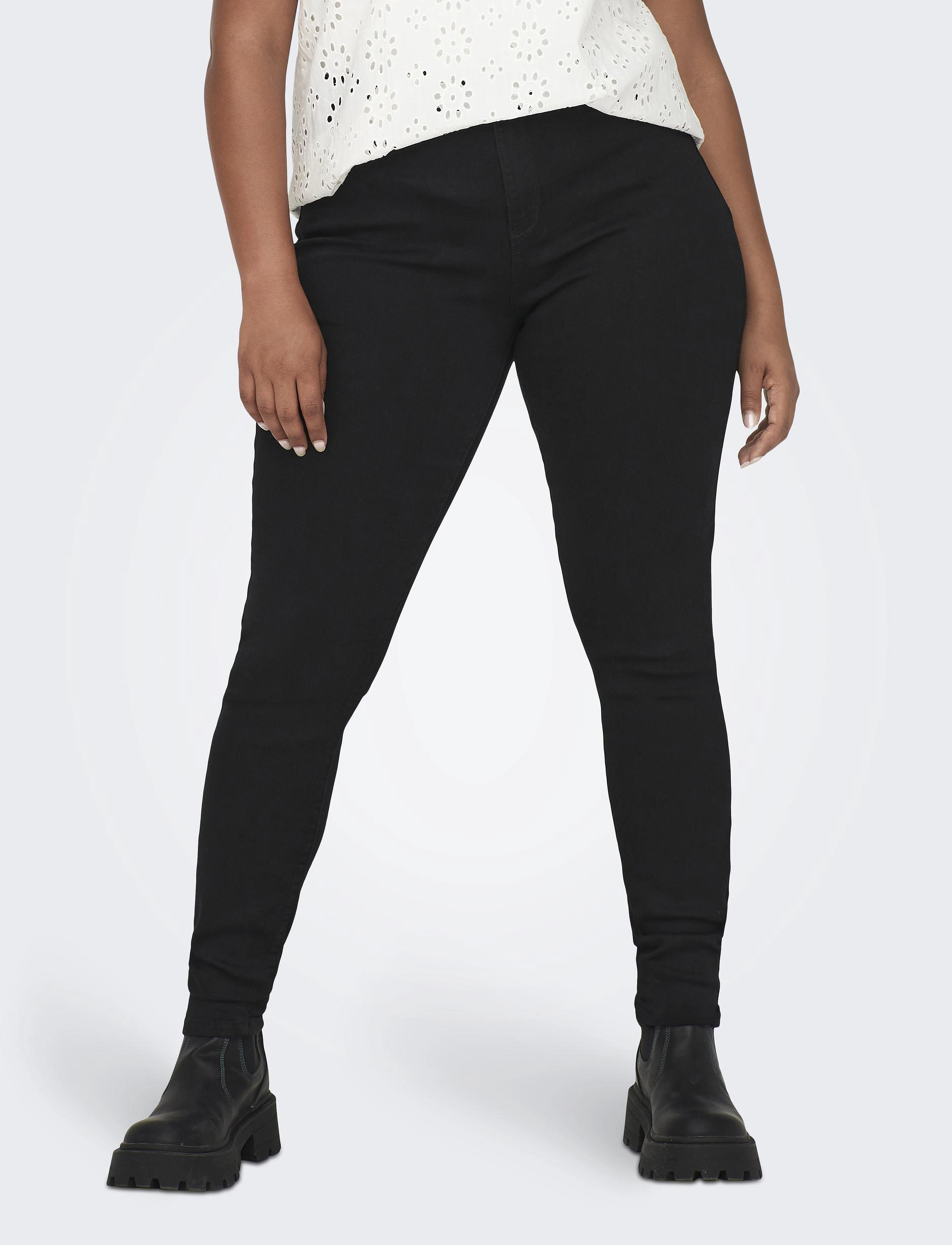 ONLY Carmakoma CARSTORM  LIFE PUSH UP HW SK JEANS  NOOS - Transitional Layering - BLACK / black