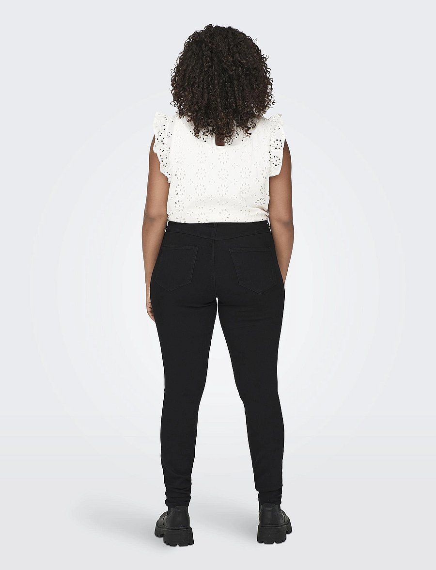 ONLY Carmakoma - CARSTORM LIFE PUSH UP HW SK JEANS NOOS - liibuvad teksad - black - 3