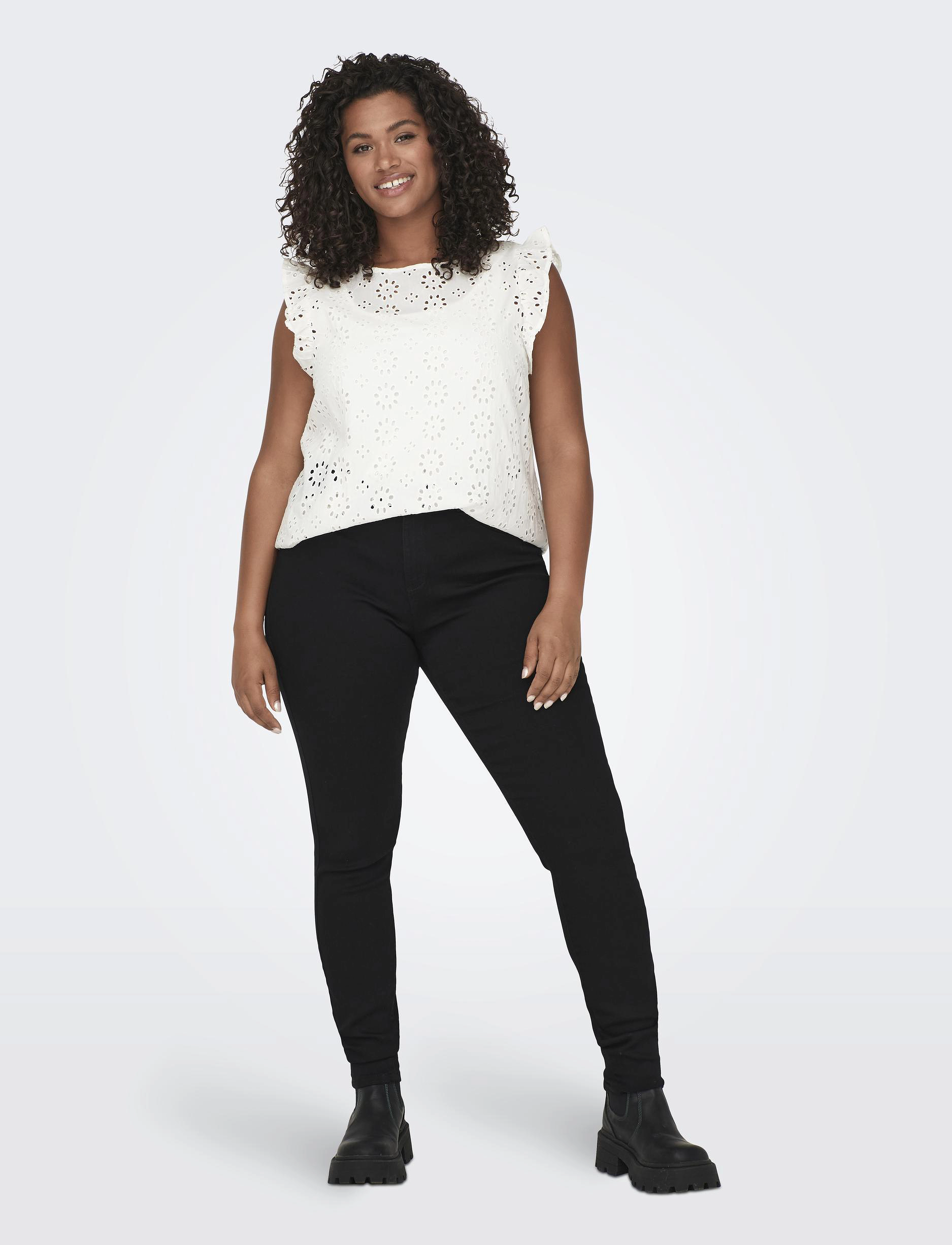 ONLY Carmakoma - CARSTORM  LIFE PUSH UP HW SK JEANS  NOOS - liibuvad teksad - black - 4