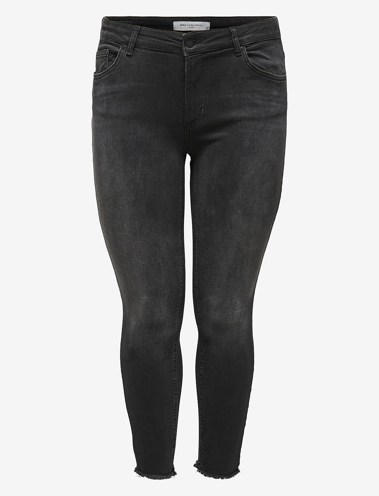 ONLY Carmakoma - CARWILLY REG ANK SKINNY JEANS BLACK NOOS - džinsa bikses ar šaurām starām - black - 0