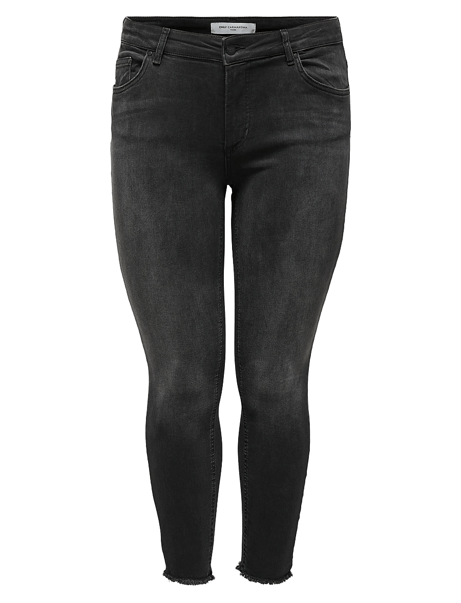 ONLY Carmakoma - CARWILLY REG ANK SKINNY JEANS BLACK NOOS - skinny jeans - black - 1