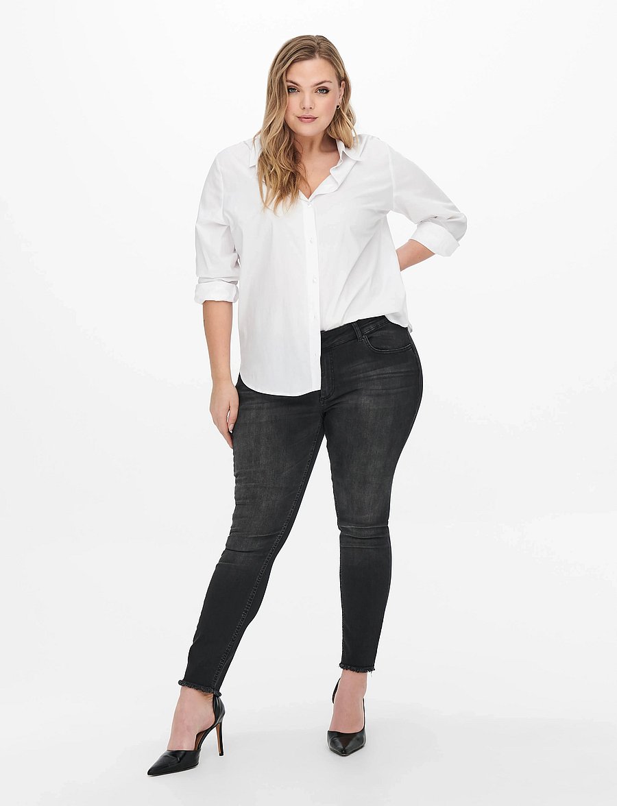 ONLY Carmakoma - CARWILLY REG ANK SKINNY JEANS BLACK NOOS - skinny jeans - black - 4