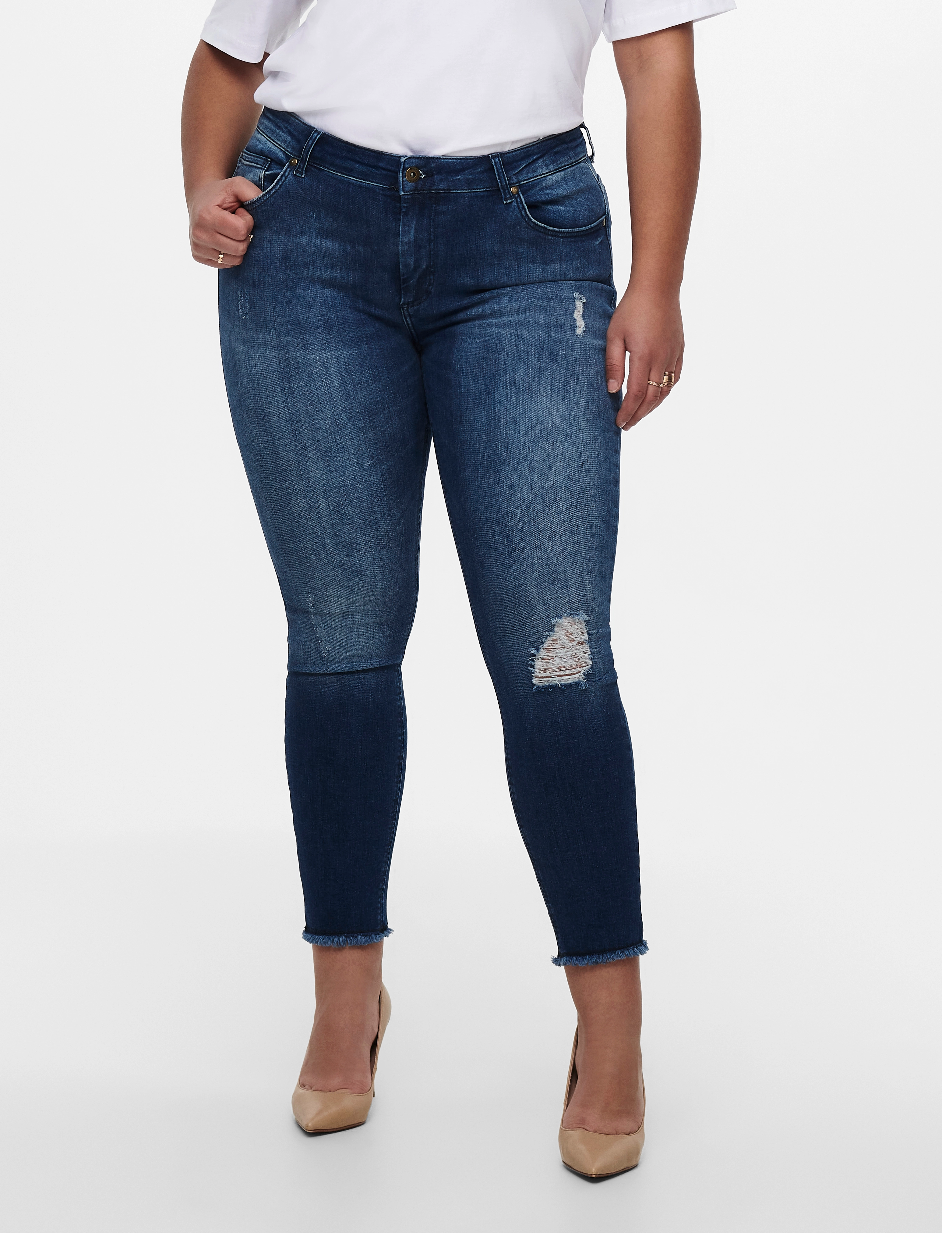 ONLY Carmakoma Carwilly Reg Skinny Ank Jeans Mbd Noos, 50, Jeans, Blau - Skinny, Frauen
