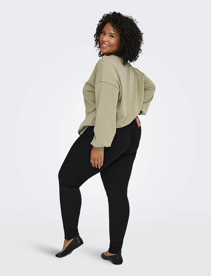 ONLY Carmakoma - CARKARLA REG SK ANKLE ZIP JNS BLACK - skinny jeans - black - 4