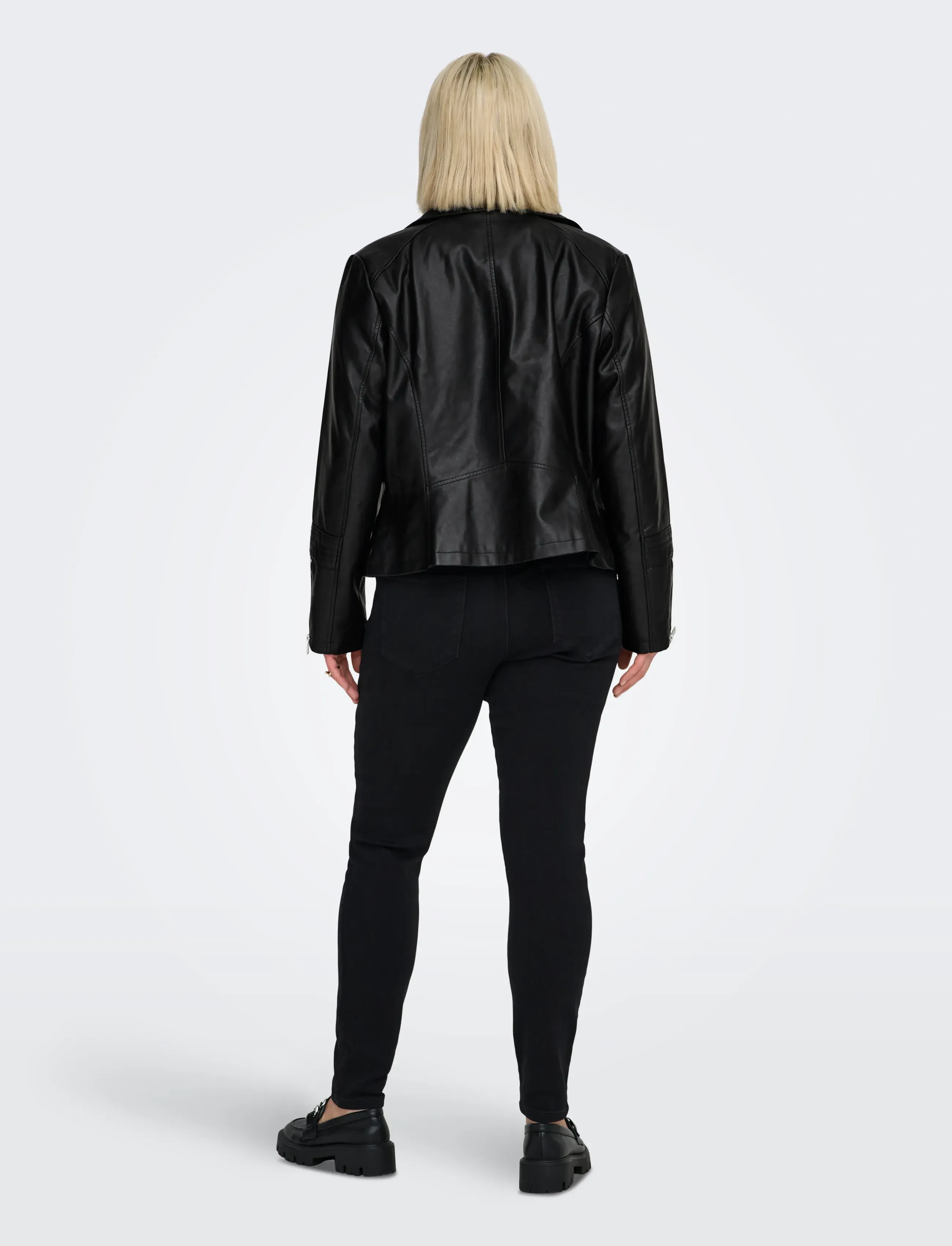 ONLY Carmakoma - CAREMMY FAUX LEATHER BIKER NOOS - vestes de printemps - black - 3