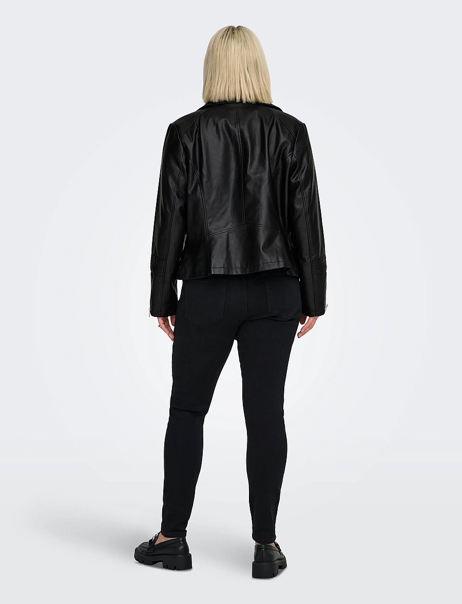 ONLY Carmakoma - CAREMMY FAUX LEATHER BIKER NOOS - frühlingsjacken - black - 3