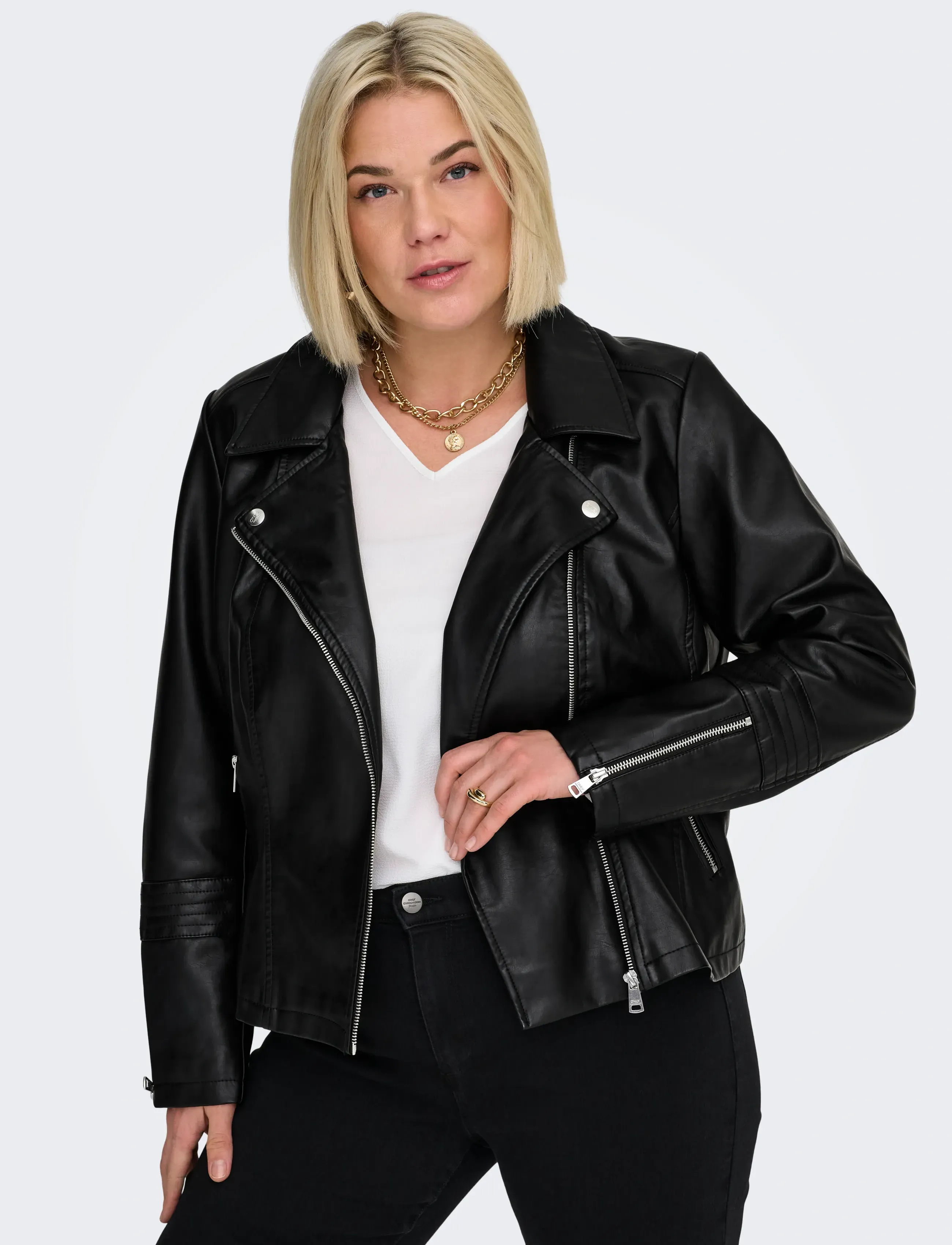 ONLY Carmakoma - CAREMMY FAUX LEATHER BIKER NOOS - vestes de printemps - black - 5