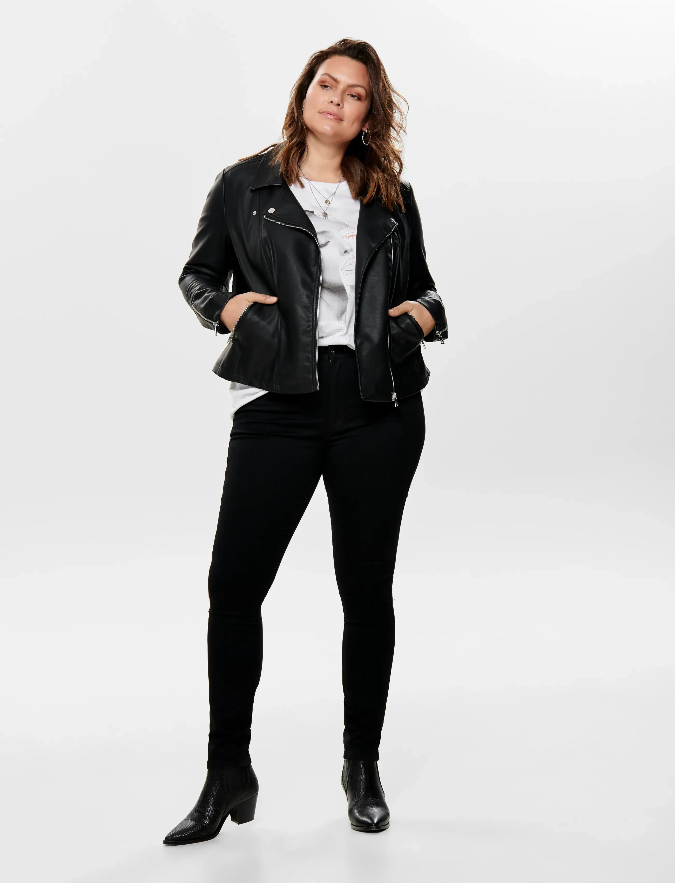 ONLY Carmakoma Caremmy Faux Leather Biker Noos skinnjackor dam – bild 10