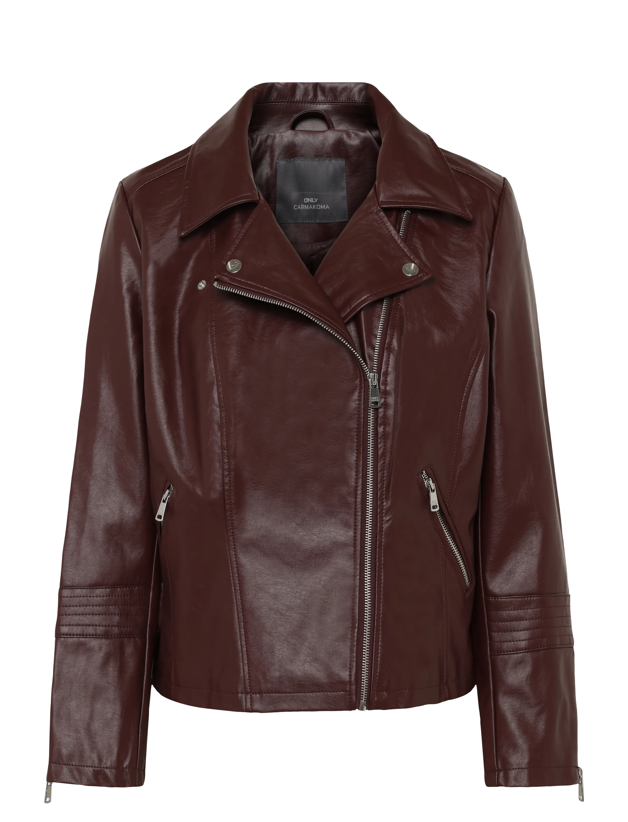 ONLY Carmakoma Caremmy Faux Leather Biker Noos, 48, Jackets, Braun - Leather, Frauen