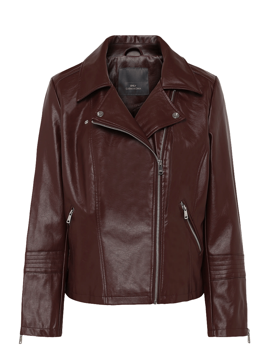 ONLY Carmakoma - CAREMMY FAUX LEATHER BIKER NOOS - frühlingsjacken - decadent chocolate - 0