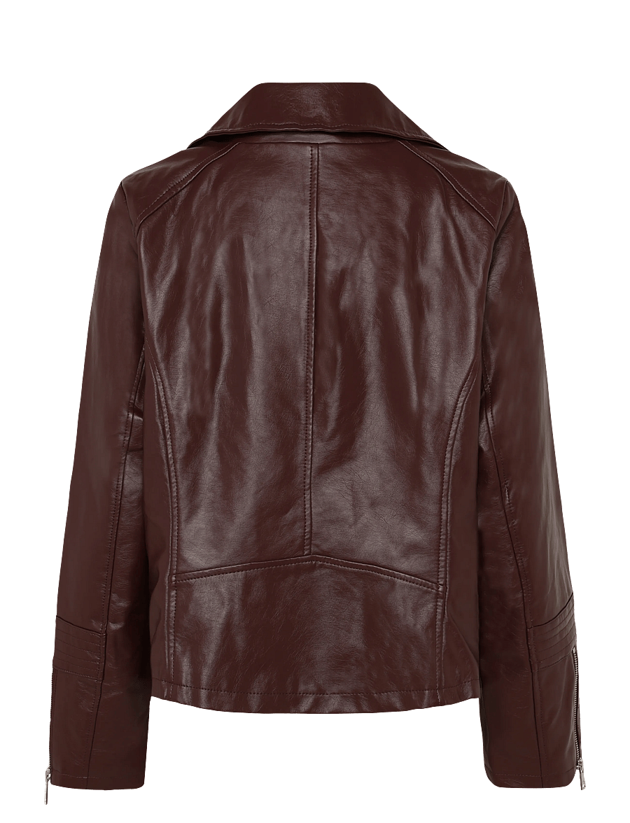 ONLY Carmakoma - CAREMMY FAUX LEATHER BIKER NOOS - frühlingsjacken - decadent chocolate - 1
