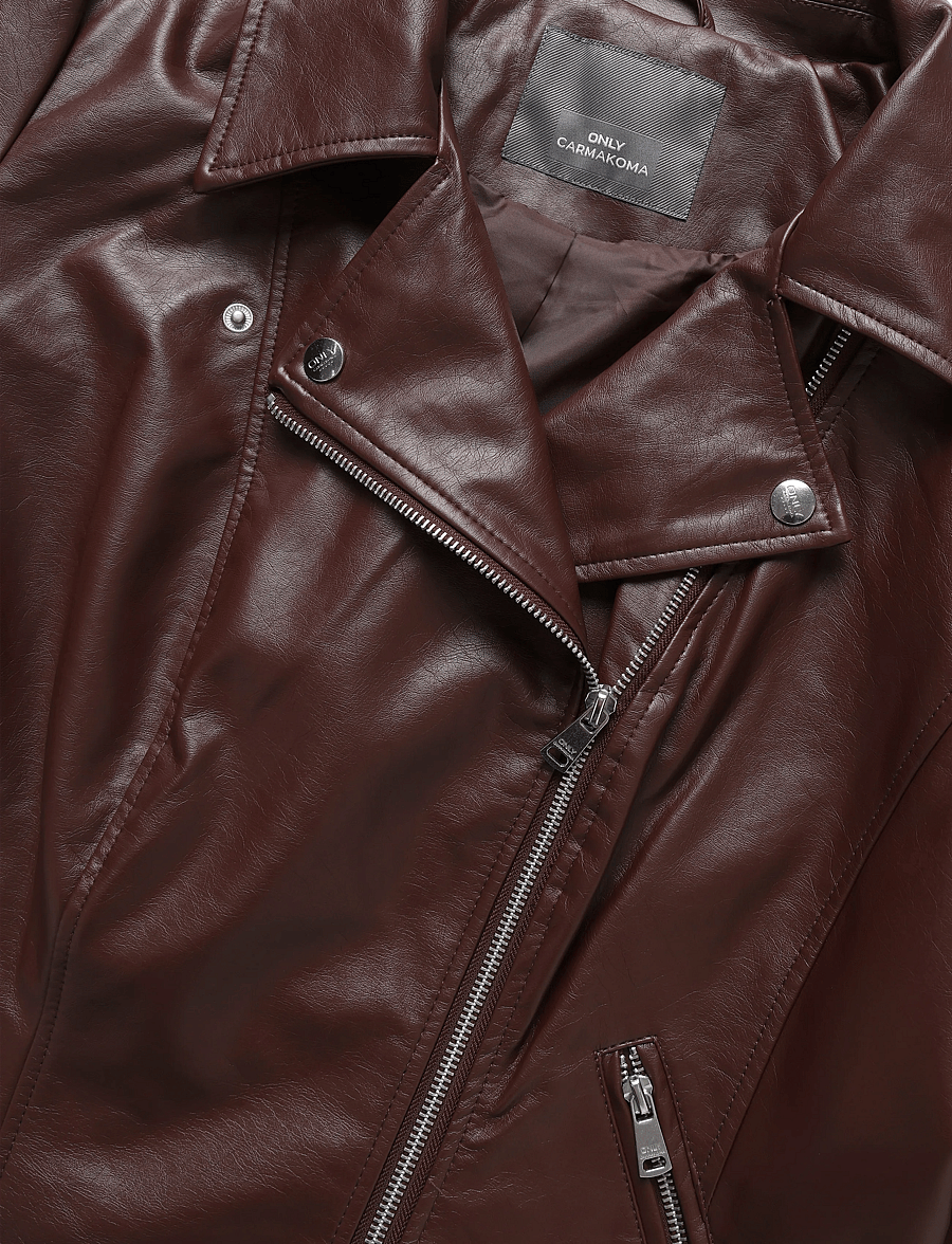 ONLY Carmakoma - CAREMMY FAUX LEATHER BIKER NOOS - frühlingsjacken - decadent chocolate - 2