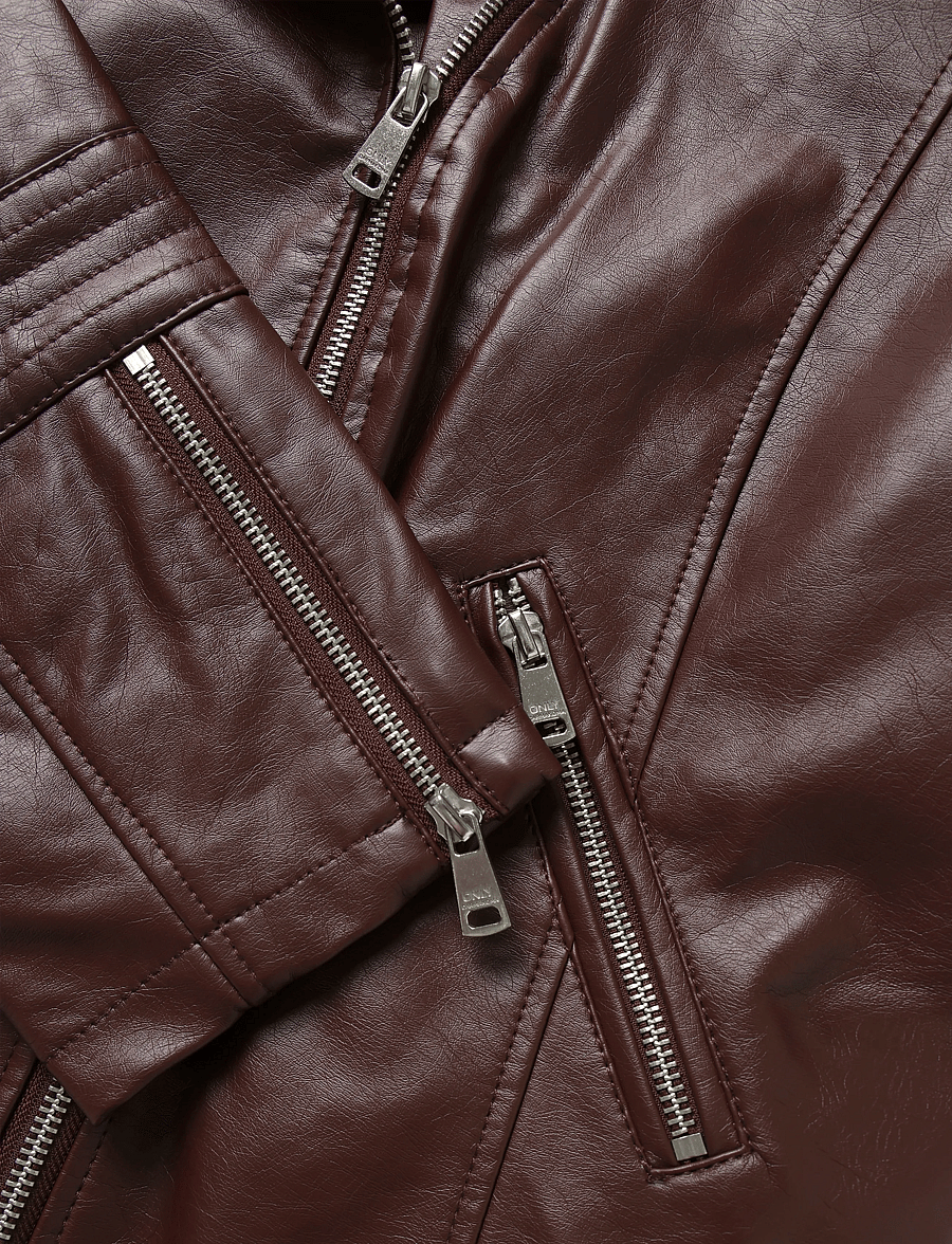 ONLY Carmakoma - CAREMMY FAUX LEATHER BIKER NOOS - frühlingsjacken - decadent chocolate - 3
