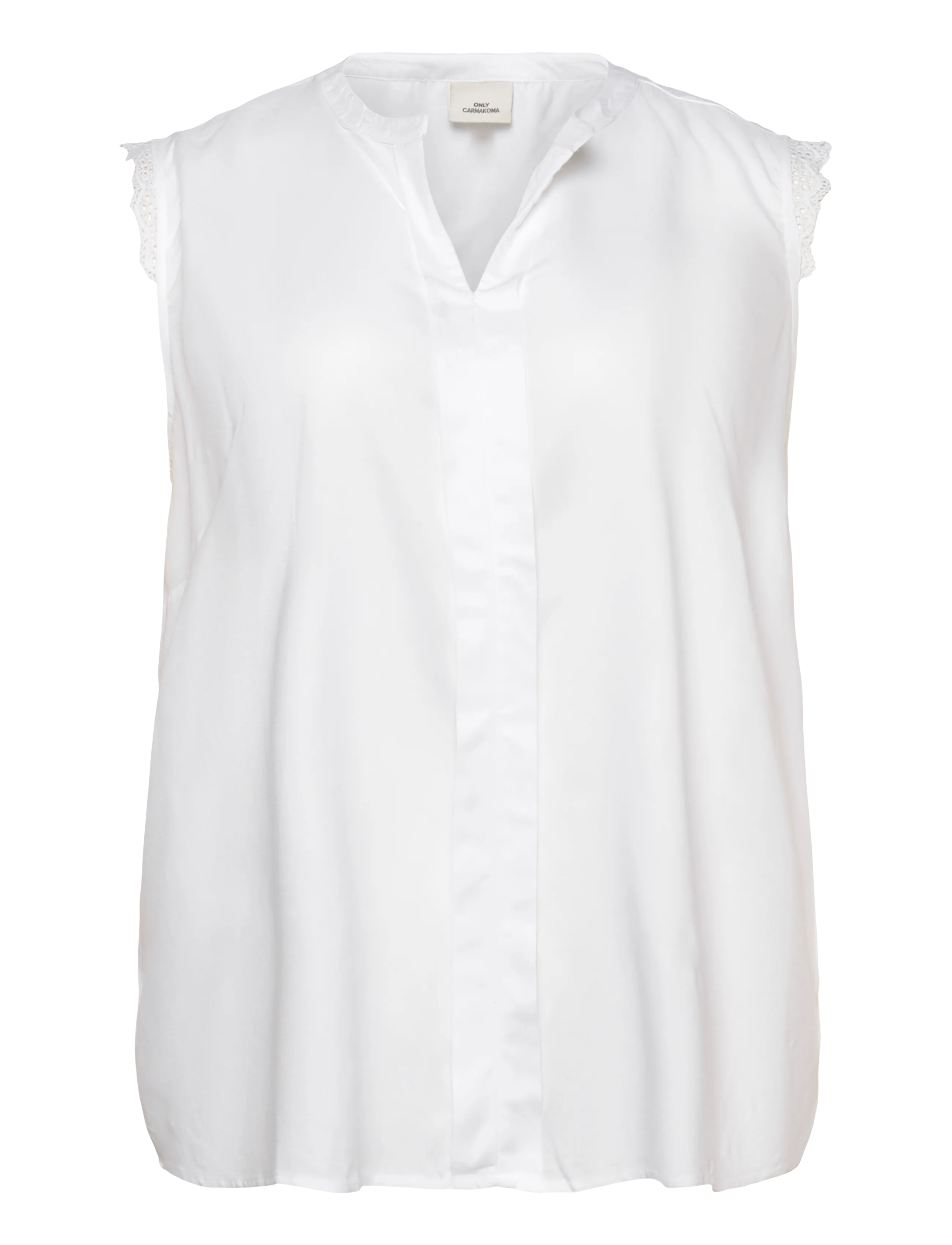 ONLY Carmakoma CARMUMI S/L TOP WVN NOOS - Kampanj - WHITE / white