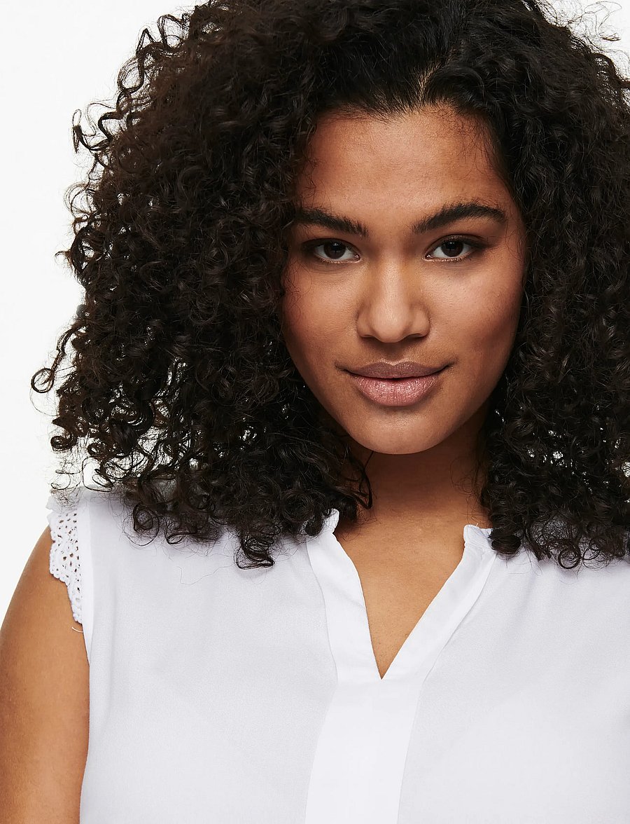 ONLY Carmakoma - CARMUMI S/L TOP WVN NOOS - blouses zonder mouwen - white - 2