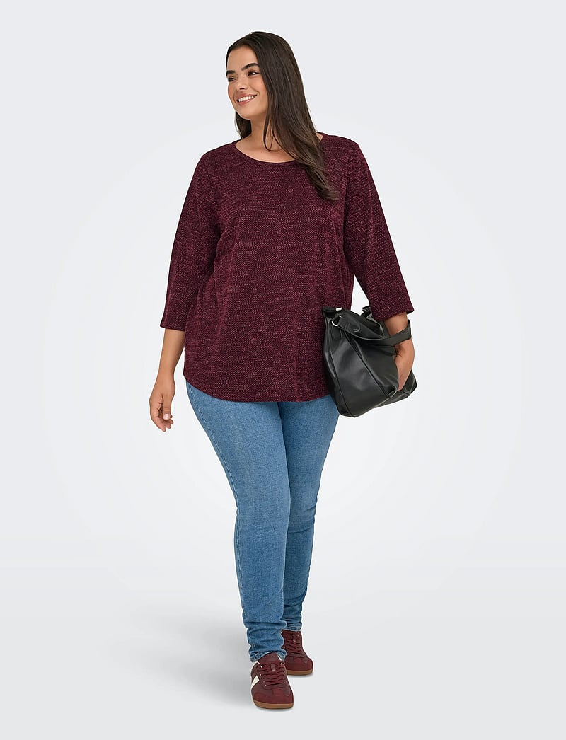 ONLY Carmakoma - CARMARTHA 3/4 TOP JRS - långärmade toppar - cabernet - 4