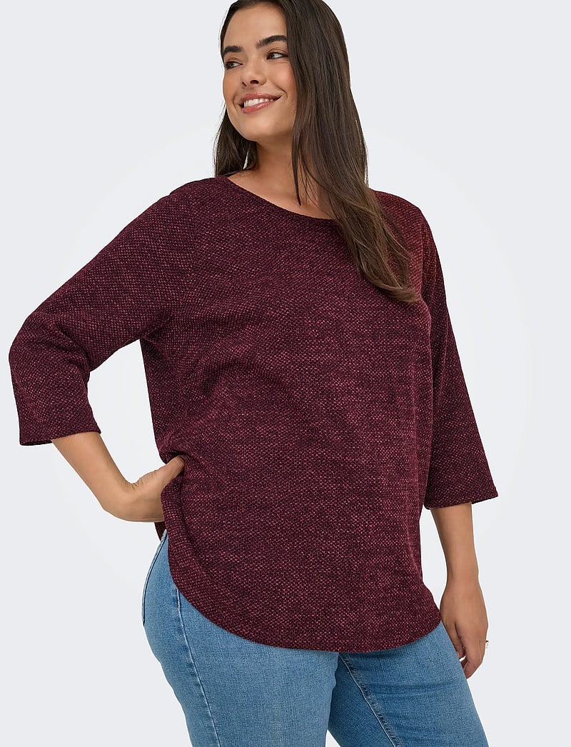 ONLY Carmakoma - CARMARTHA 3/4 TOP JRS - långärmade toppar - cabernet - 5