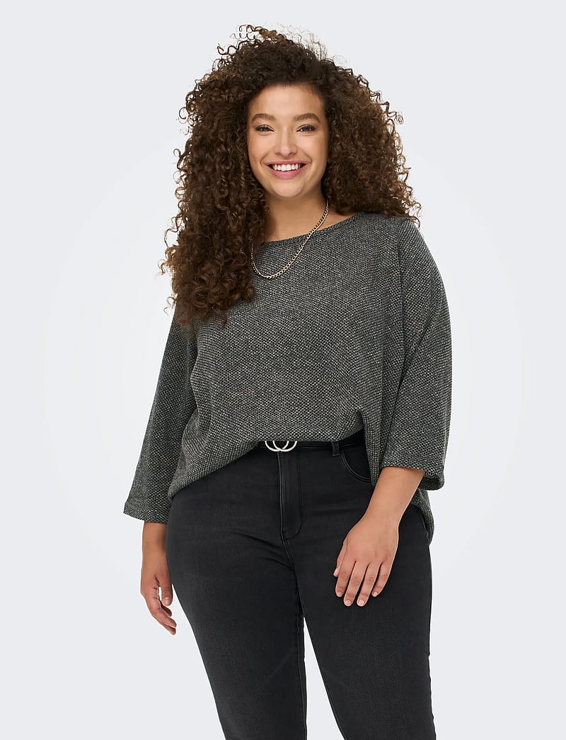 ONLY Carmakoma - CARMARTHA 3/4 TOP - dark grey melange - 0