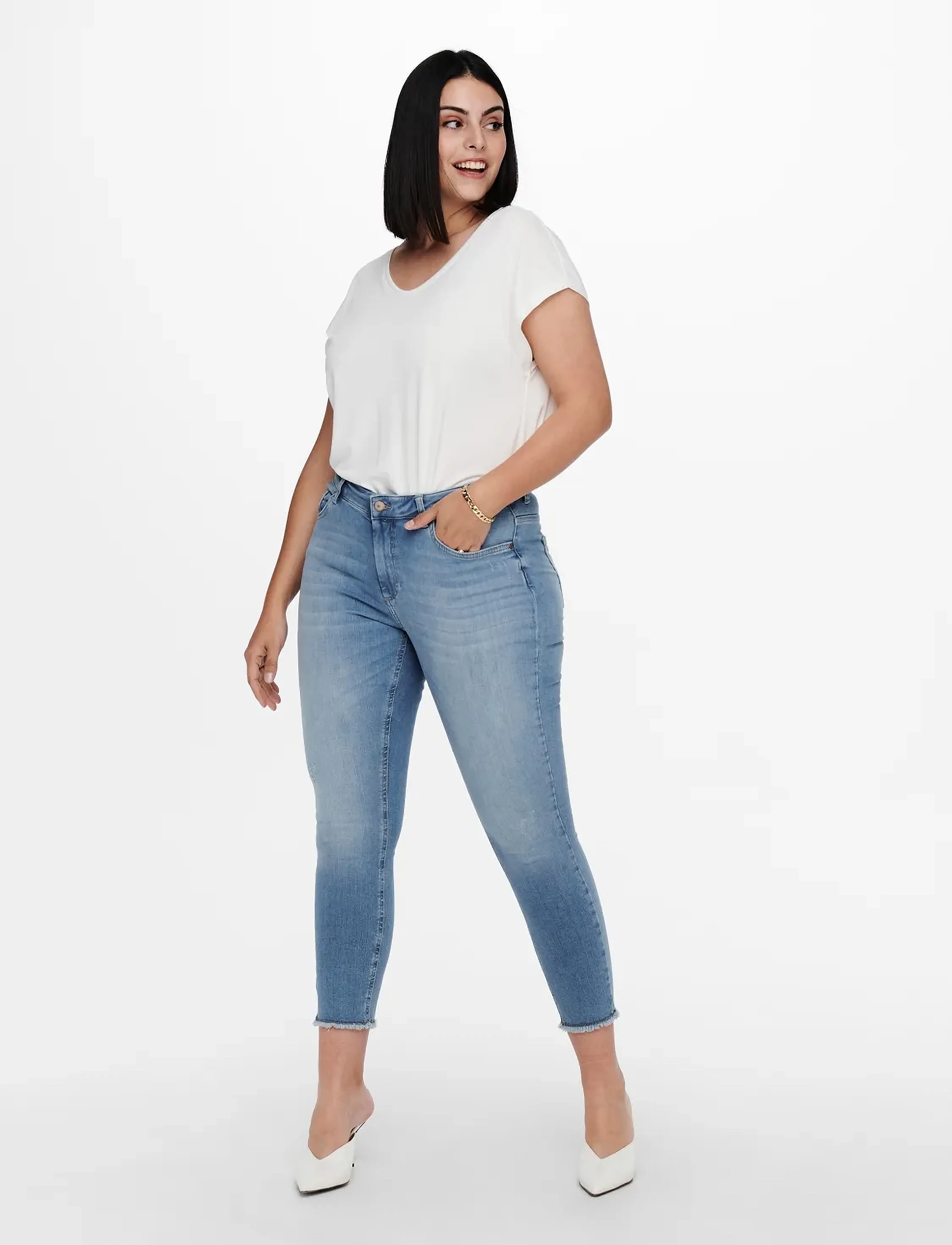 ONLY Carmakoma - CARWILLY REG ANK SK JEANS REA1467 - skinny jeans - light blue denim - 4