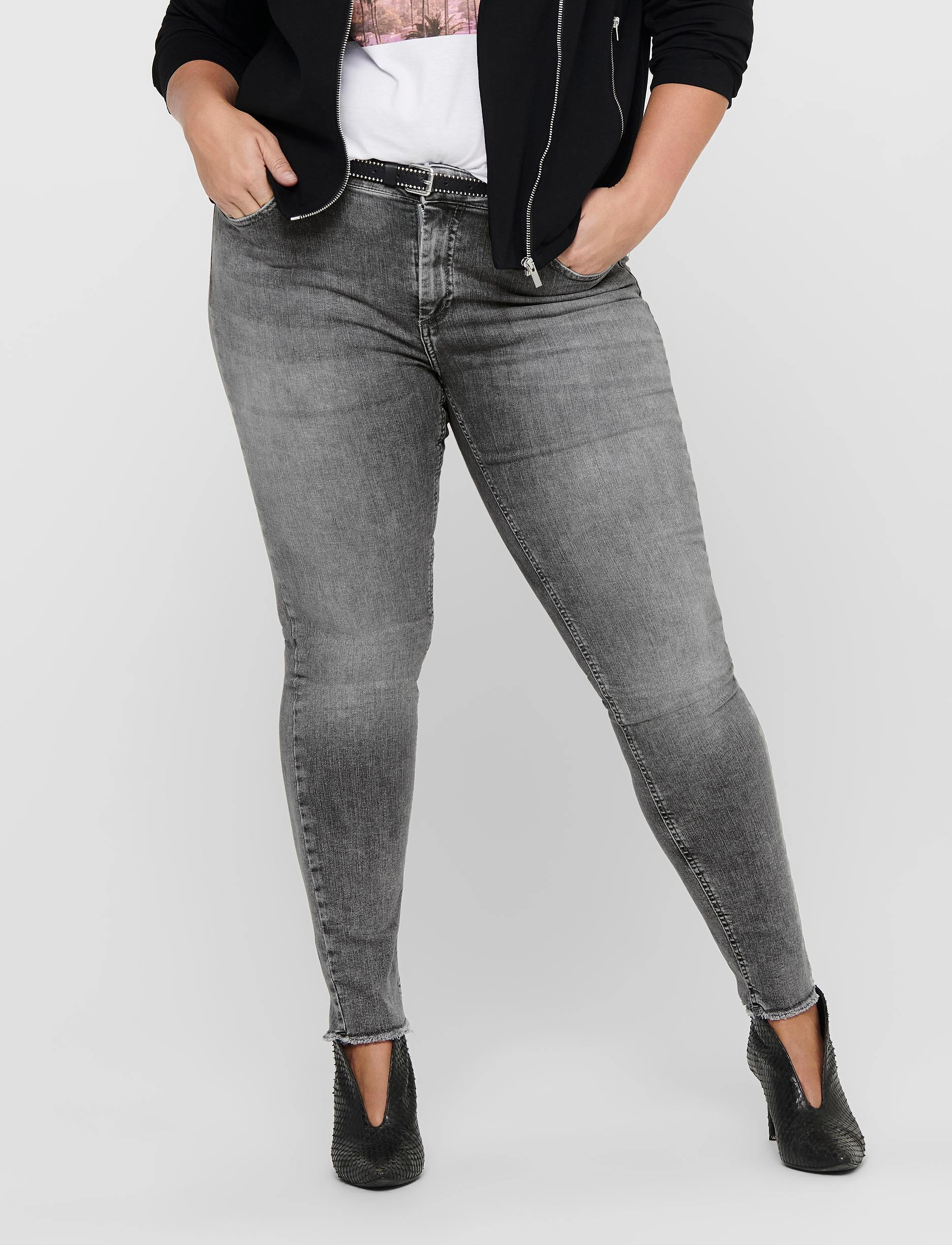 ONLY Carmakoma CARWILLY LIFE REG SK ANK JN REA0918 - Transitional Layering - GREY DENIM / grey