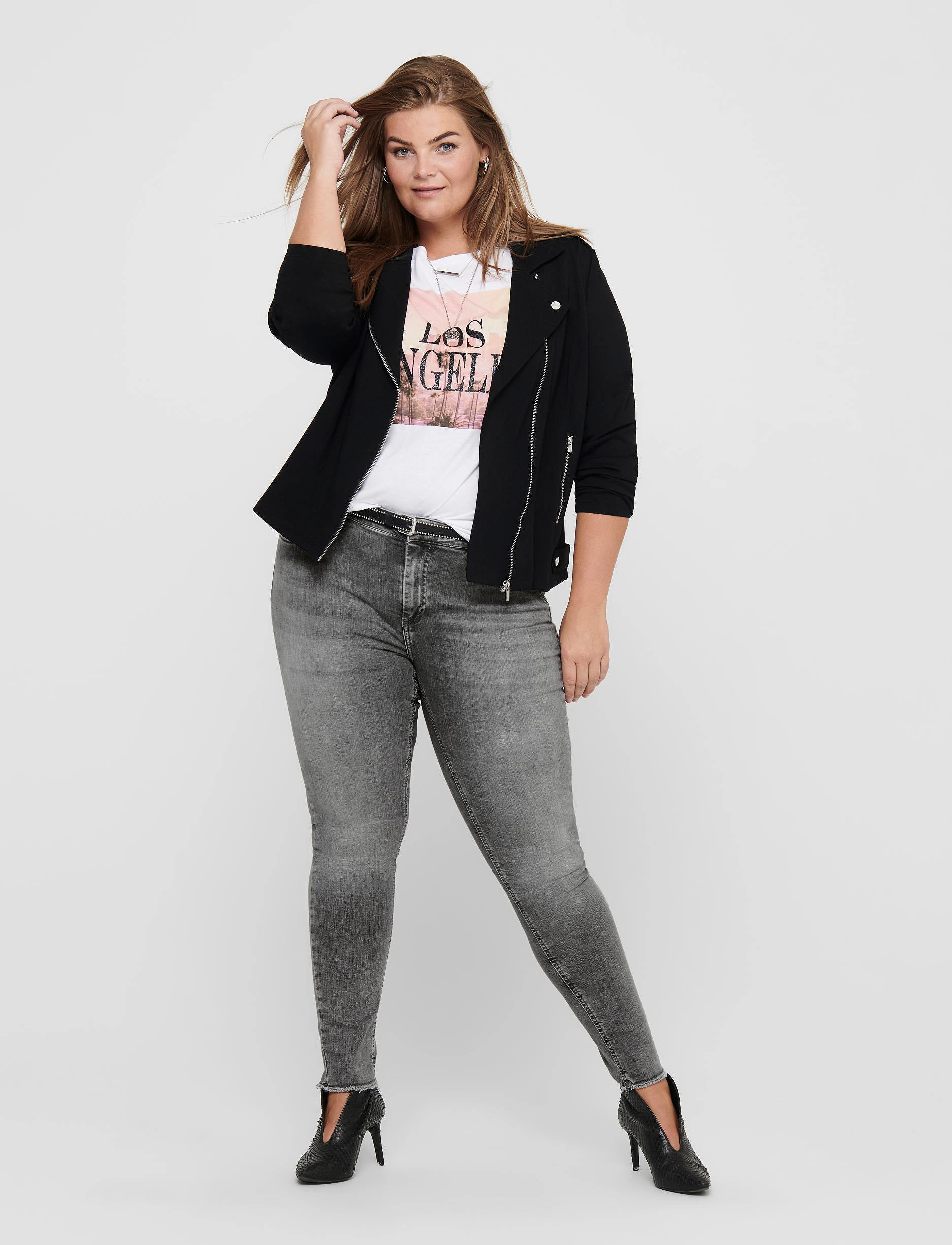ONLY Carmakoma - CARWILLY REG SK ANK RW REA0918 NOOS - jeans skinny - grey denim - 4