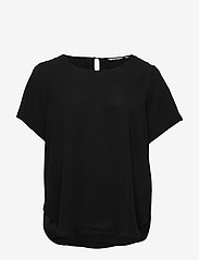 ONLY Carmakoma - CARVICA LIFE SS TOP WVN NOOS - short-sleeved blouses - black - 0