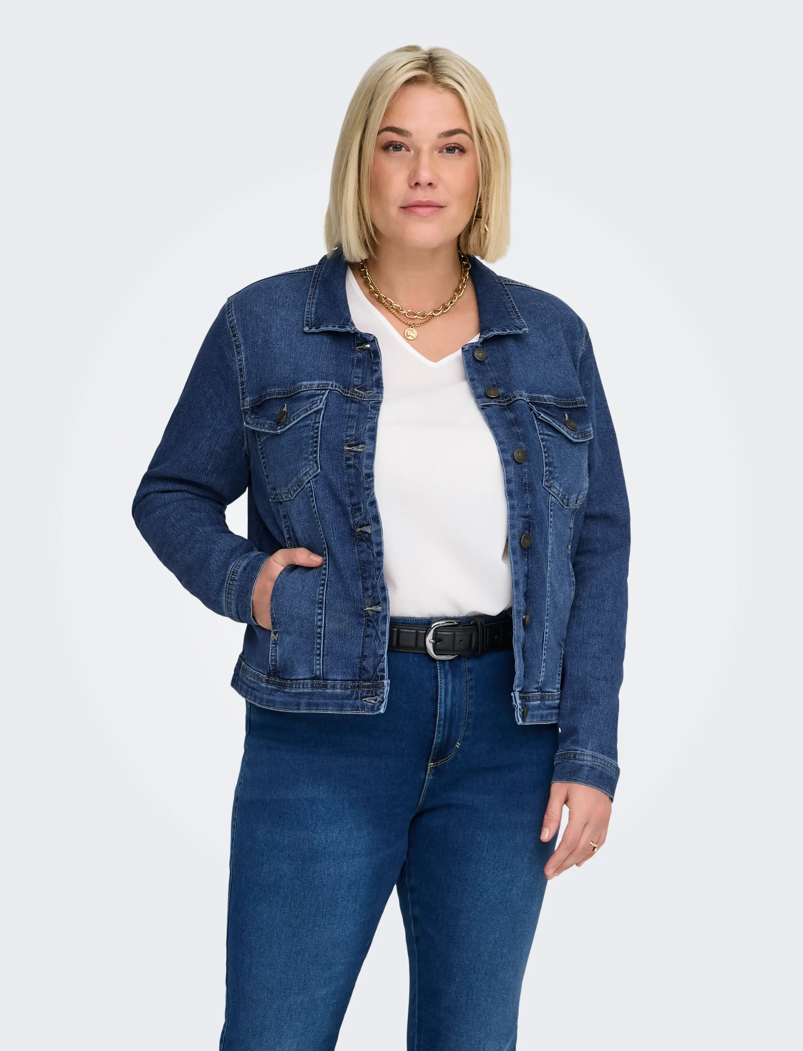 ONLY Carmakoma CARWESPA DENIM JACKET MBD DNM NOOS - Tøj - MEDIUM BLUE DENIM / blue