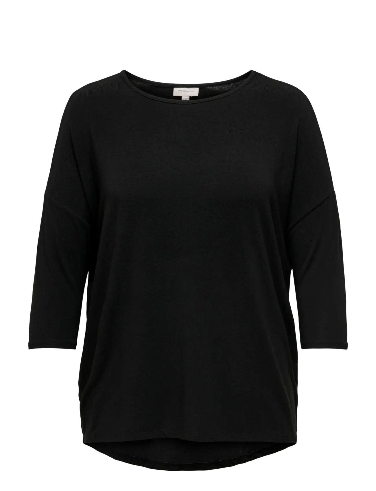 ONLY Carmakoma CARLAMOUR 3/4 TOP - Suured suurused - BLACK / black