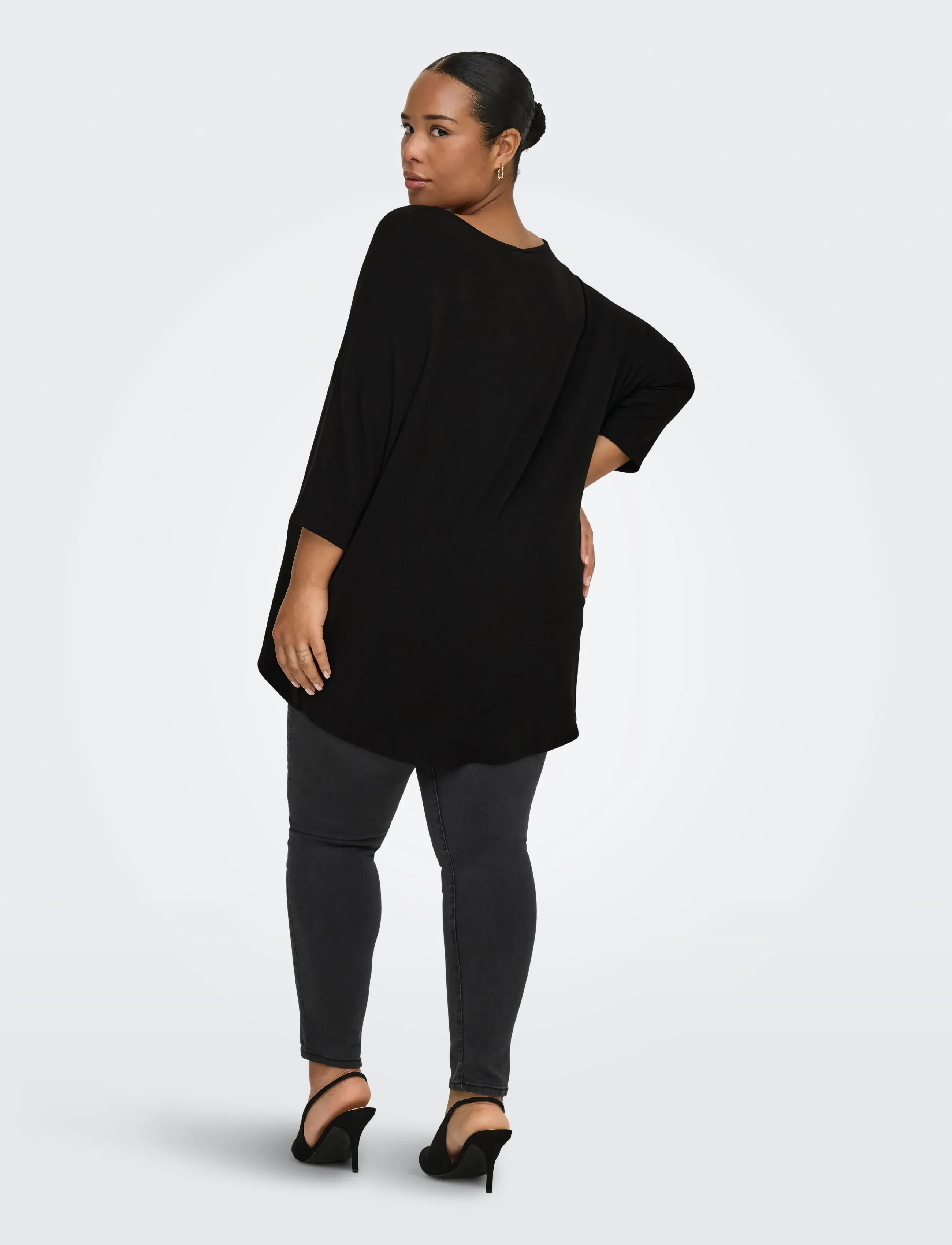 ONLY Carmakoma - CARLAMOUR 3/4 TOP JRS NOOS - black - 3